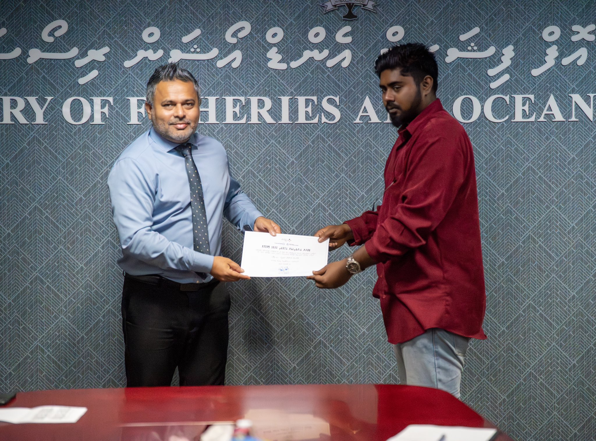 މަސްވެރިކަމުގެ ޔޫތު އިންޓަރންޝިޕް ޕްރޮގްރާމަށް ހޮވުނު ޒުވާނުންނާ ސެޓިފިކެޓް ހަވާލުކޮށްފި